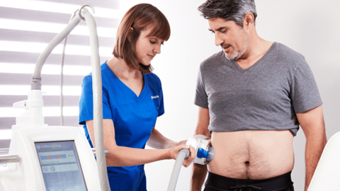 CoolSculpting being set up on patient