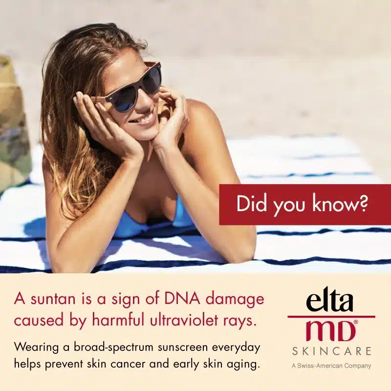 suntan is a sign of DNA damage caused by harmful ultraviolet rays