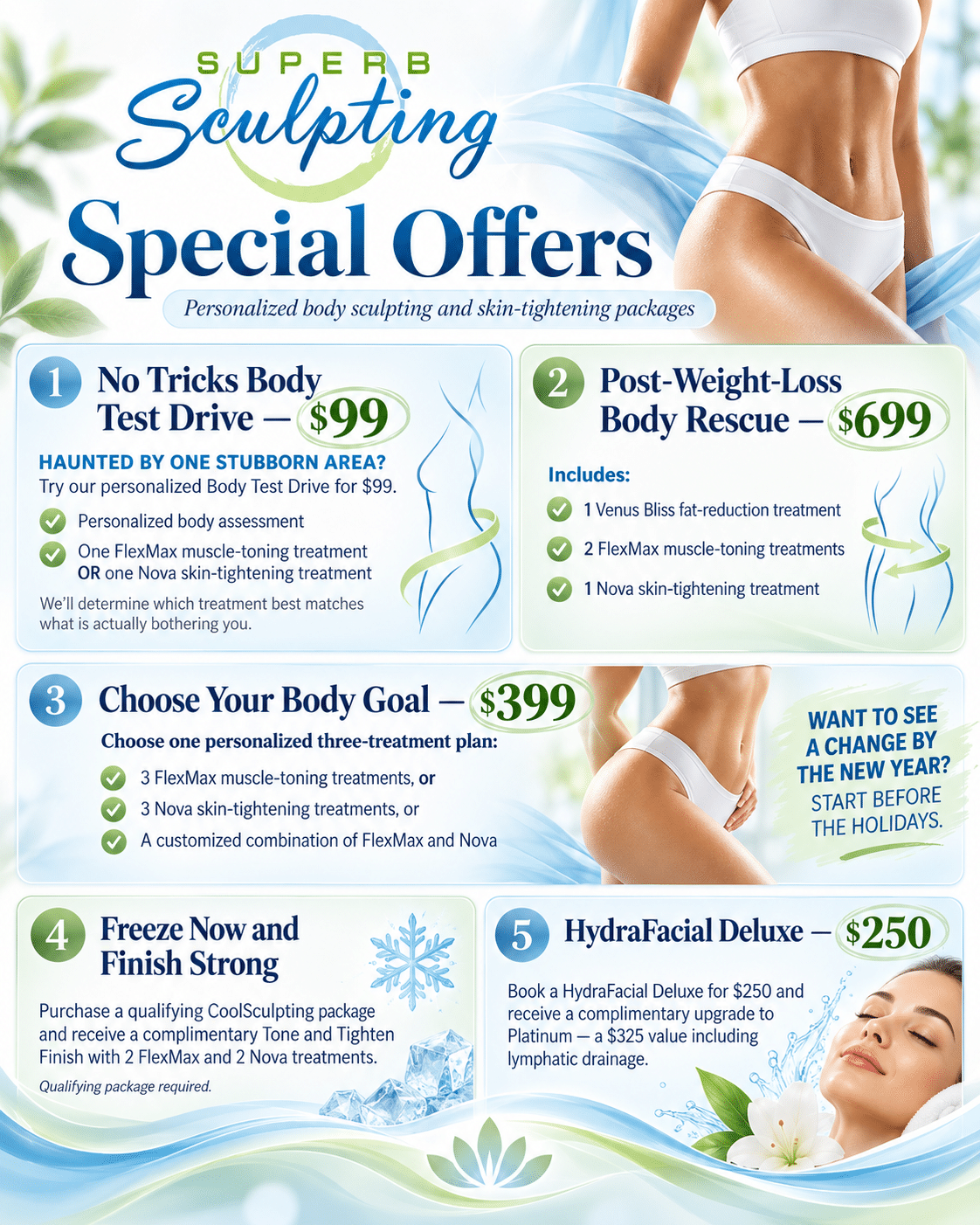 Superb Sculpting America's 250th Birthday Flash Sale — 3 treatments for $600 — Book now
